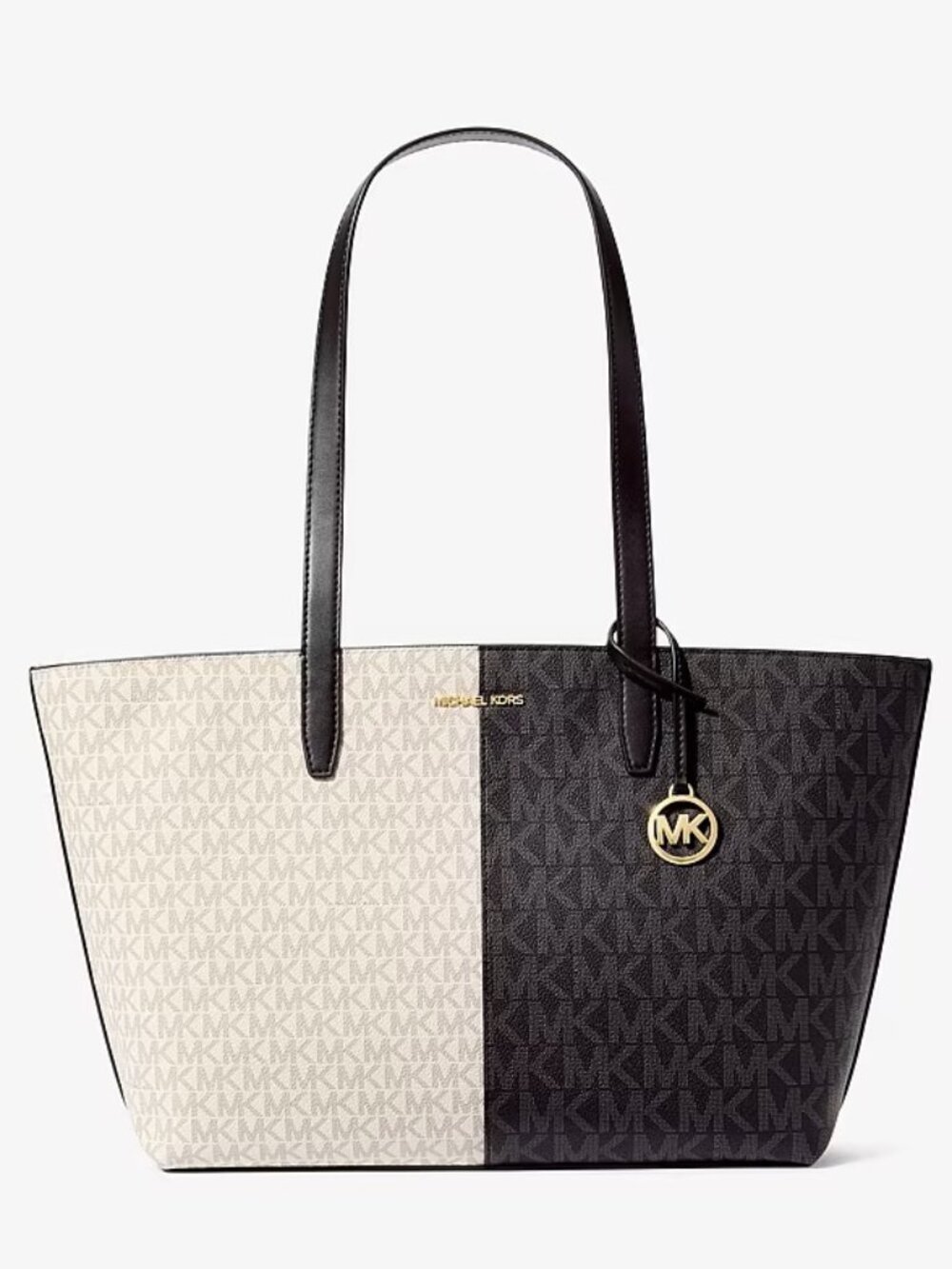 NWT Michael Kors Jet Set Medium Two-Tone Logo Tote Bag